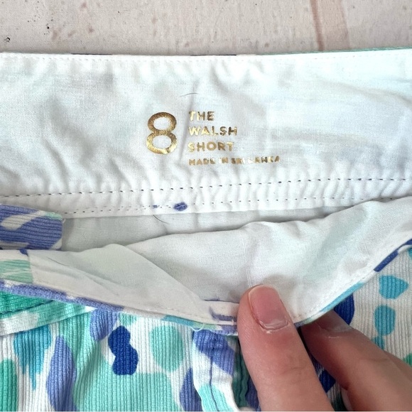 Lilly Pulitzer The Walsh Ink Print Periwinkle Sea Green Cotton Shorts - Picture 7 of 13
